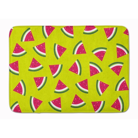 Carolines Treasures Watermelon on Lime Green Machine Washable Memory Foam Mat BB5151RUG